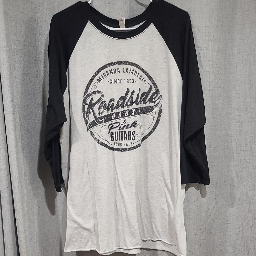 Next Level Apparel Black and Gray Raglan Tee